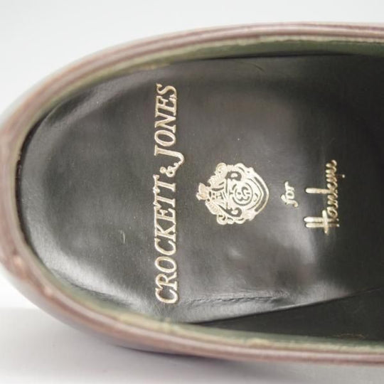 極上★クロケット&ジョーンズ 7.5E【ハンドグレードライン★阪急MEN'S別注/パンチドキャップトゥ】カーフ/濃茶/Crockett&Jones★n033