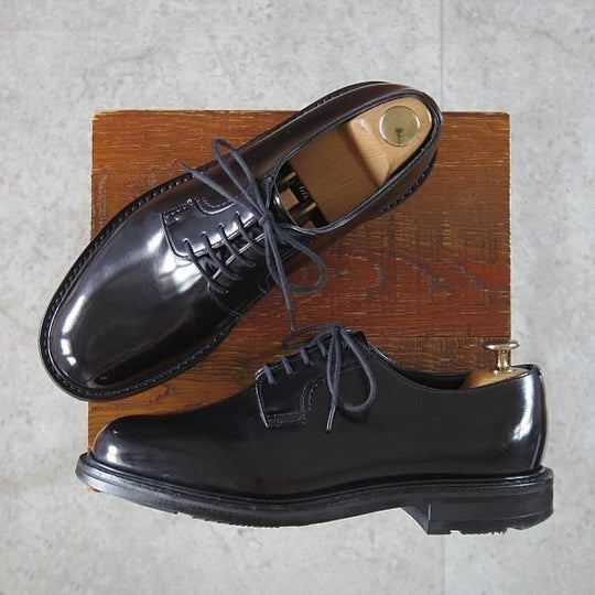 極上★チャーチ 60F/UK6【現行5都市ロゴ★WOODBRIDGE/プレーントゥ】81ラスト/ポリッシュドバインダーカーフ/黒/メンズ/Church's★n035