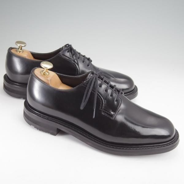 極上★チャーチ 60F/UK6【現行5都市ロゴ★WOODBRIDGE/プレーントゥ】81ラスト/ポリッシュドバインダーカーフ/黒/メンズ/Church's★n035