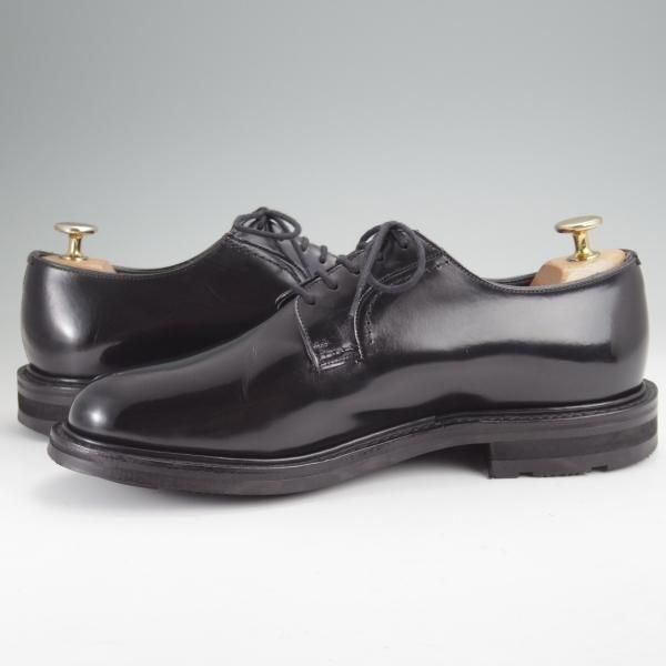 極上★チャーチ 60F/UK6【現行5都市ロゴ★WOODBRIDGE/プレーントゥ】81ラスト/ポリッシュドバインダーカーフ/黒/メンズ/Church's★n035