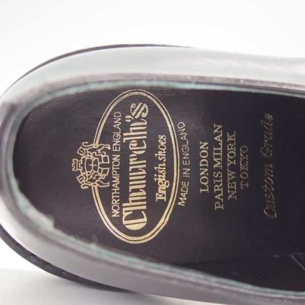 極上★チャーチ 60F/UK6【現行5都市ロゴ★WOODBRIDGE/プレーントゥ】81ラスト/ポリッシュドバインダーカーフ/黒/メンズ/Church's★n035