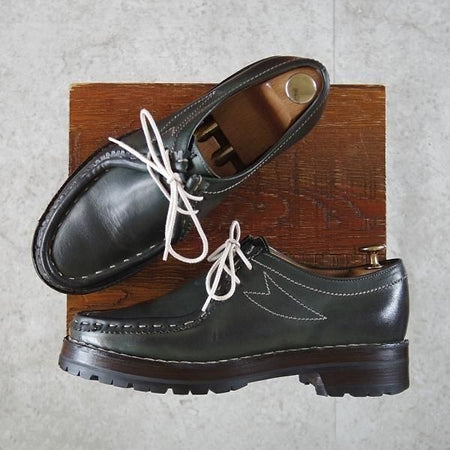 極上★(伊)F.LLIジャコメッティ SIZE 40【定価￥137,500-★マルモラーダ/ノルベジェーゼ製法/FG119】チロリアンシューズ/深緑★n038