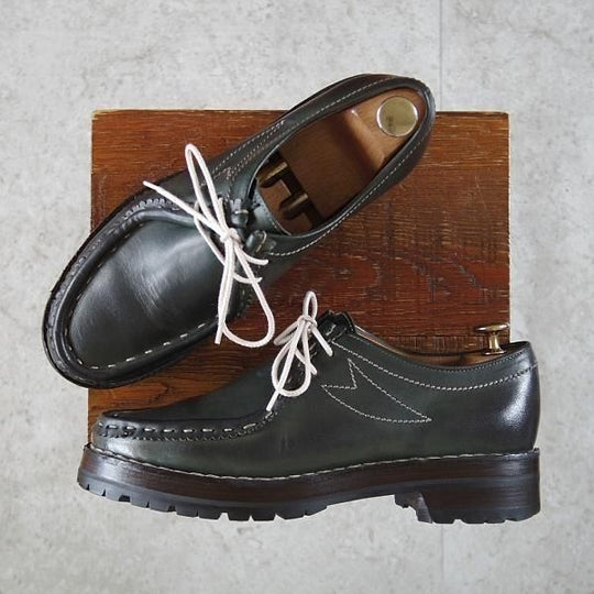 極上★(伊)F.LLIジャコメッティ SIZE 40【定価￥137,500-★マルモラーダ/ノルベジェーゼ製法/FG119】チロリアンシューズ/深緑★n038