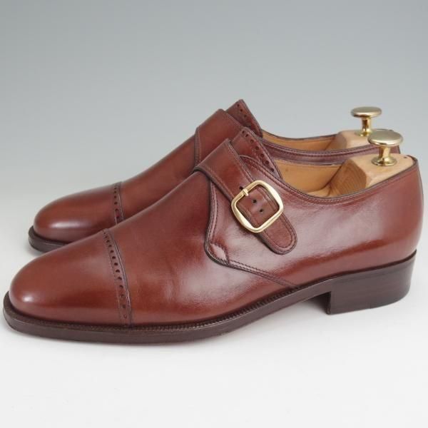 美品★(伊)タニノクリスチー SIZE 6【定価15万円以上★モンクストラップ/茶】カーフ/メンズ/TANINO CRISCI★n060