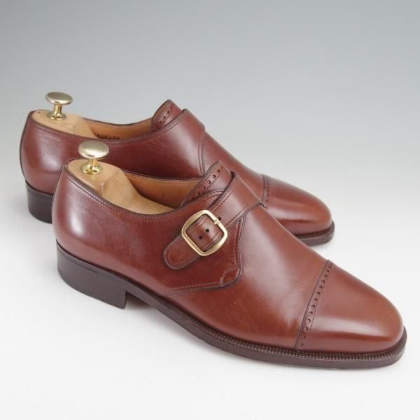 美品★(伊)タニノクリスチー SIZE 6【定価15万円以上★モンクストラップ/茶】カーフ/メンズ/TANINO CRISCI★n060