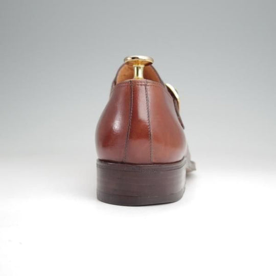 美品★(伊)タニノクリスチー SIZE 6【定価15万円以上★モンクストラップ/茶】カーフ/メンズ/TANINO CRISCI★n060