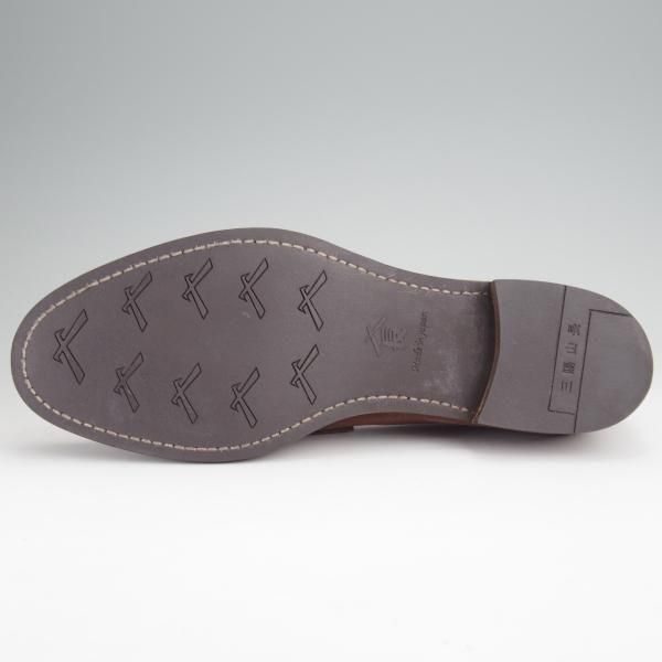 極美品★三陽山長 SIZE 9【定価￥88,000-★弥伍郎/R2013ラスト】コインローファー/スエード/茶/メンズ/Sanyo Yamacho★n062