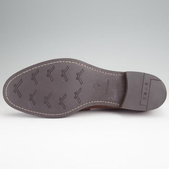 極美品★三陽山長 SIZE 9【定価￥88,000-★弥伍郎/R2013ラスト】コインローファー/スエード/茶/メンズ/Sanyo Yamacho★n062