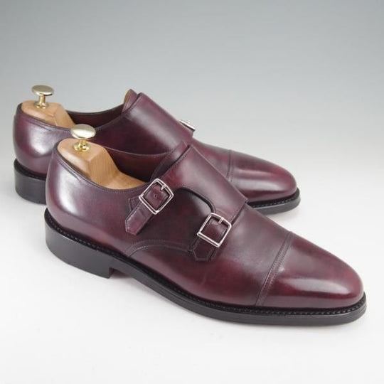 極美品★ジョンロブ 8E【定価￥251,900-★WILLIAM/ウィリアム】9795ラスト/ミュージアムカーフ/ダブルモンク/PLUM/赤茶/JOHN LOBB★n072