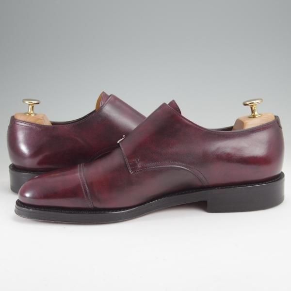 極美品★ジョンロブ 8E【定価￥251,900-★WILLIAM/ウィリアム】9795ラスト/ミュージアムカーフ/ダブルモンク/PLUM/赤茶/JOHN LOBB★n072