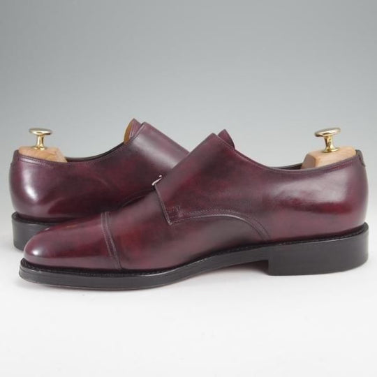 極美品★ジョンロブ 8E【定価￥251,900-★WILLIAM/ウィリアム】9795ラスト/ミュージアムカーフ/ダブルモンク/PLUM/赤茶/JOHN LOBB★n072