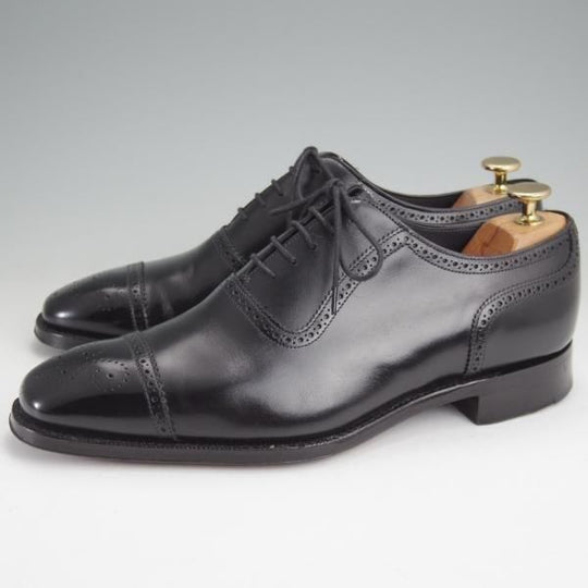 美品★(英)チーニー 7.5F【トゥモローランド別注★セミブローグ/10298ラスト】カーフ/黒/メンズ/TOMORROWLAND/CHEANEY★n075