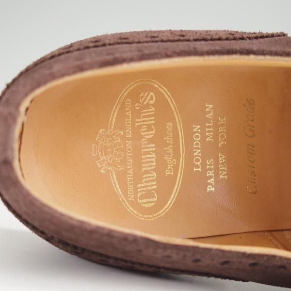 極美品★チャーチ 75F/UK7.5【現行定価￥176,000-★ディプロマット/DIPLOMAT】173ラスト/セミブローグ/スエード/濃茶/Church's★n076