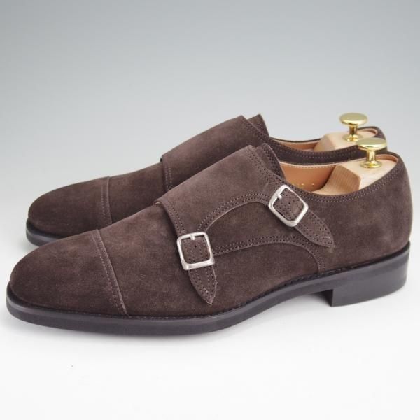 未使用★ユニオンインペリアル SIZE 7【モデル定価￥58,300-★撥水なめしスエード/(伊)SCIARADA社】U2007/ダブルモンク/濃茶/メンズ★n079