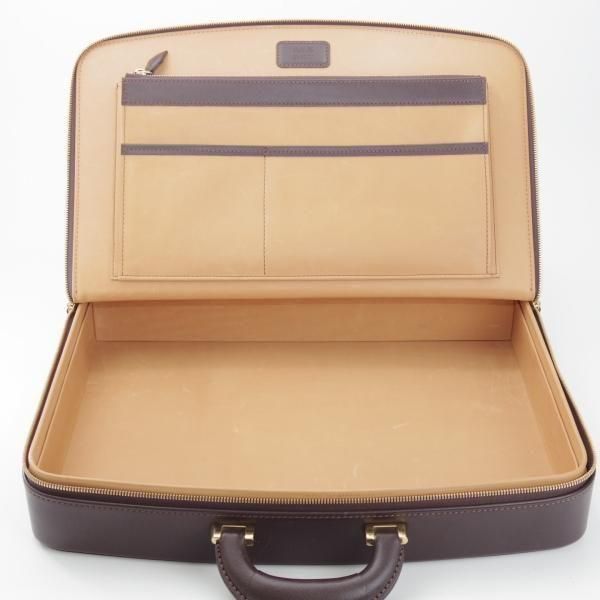 美品★大峽製鞄【高額★ソフトアタッシュケース/U11SU1】レザー/ブリーフケース/メンズ/ビジネス/バッグ/濃茶/革/鞄/オオバセイホウ★N5961