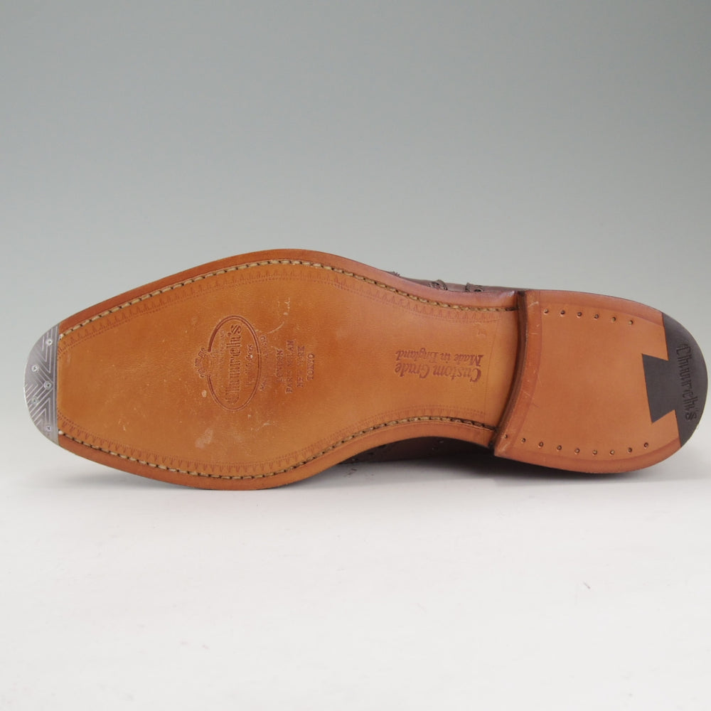 未使用★チャーチ 70F/UK7【定価￥181,500-★チェットウィンド/CHETWYND】173ラスト/フルブローグ/カーフ/濃茶/メンズ/Church's★o057