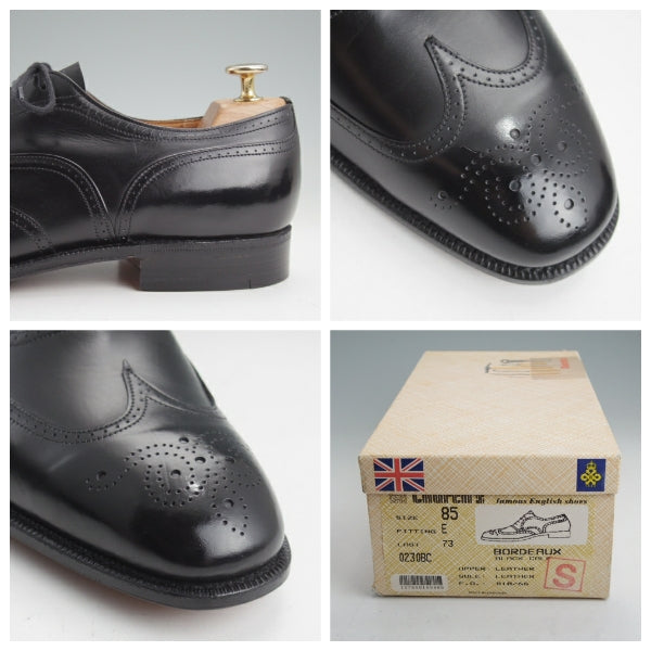 未使用★チャーチ 85E【デッドストック品★旧チャーチ/73ラスト/Bordeaux】フルブローグ/カーフ/黒/メンズ/Church's★n601