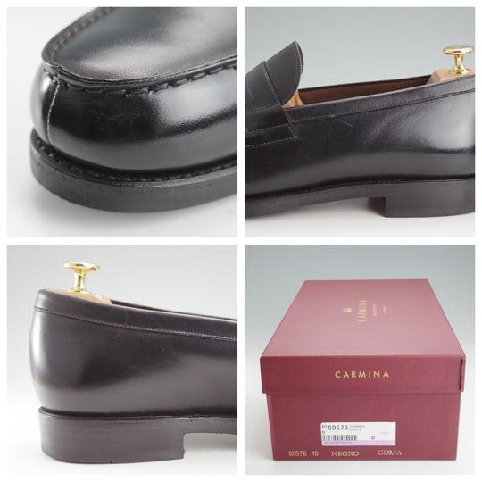 ★(スペイン製)カルミナ SIZE 10【定価￥94,600-★コインローファー/80578】GENOVAラスト/カーフ/黒/メンズ/CARMINA★o324