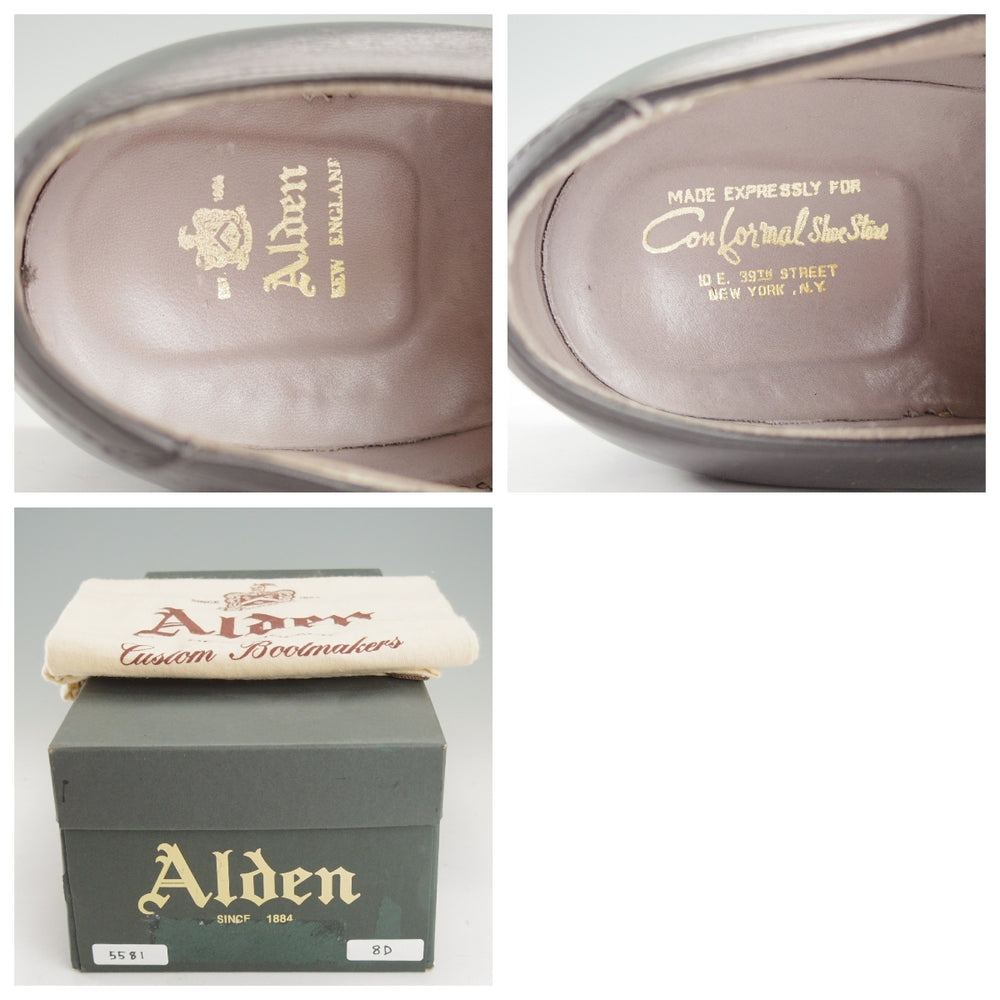 極上★オールデン 8D【現行定価17万円以上★(米)MOULDED SHOE別注/モディファイドラスト/5581】ストレートチップ/カーフ/黒/ALDEN★o366