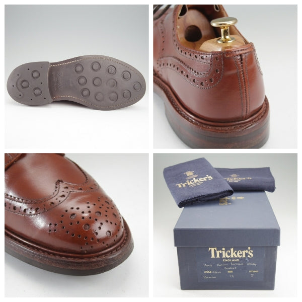 ★トリッカーズ SIZE 7.5【定価￥132,000-★ダイナイトソール/BOURTON/マロンアンティーク】バートン/M5633/カーフ/茶/Tricker's★n654