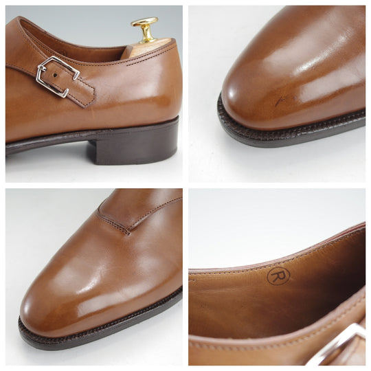 極上★ジョンロブ UK6程度【現行定価30万円以上★プレステージライン/JERMYN3】7000ラスト/サイドモンク/カーフ/茶/メンズ/JOHN LOBB★n992