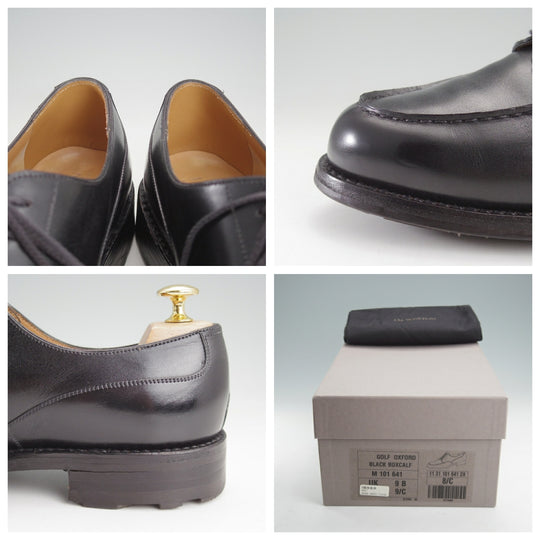 ★J.M.ウエストン 8.5C【現行定価￥176,000-★ゴルフ/GOLF】641/31ラスト/Uチップ/ボックスカーフ/黒/メンズ/Weston/ウェストン★n805