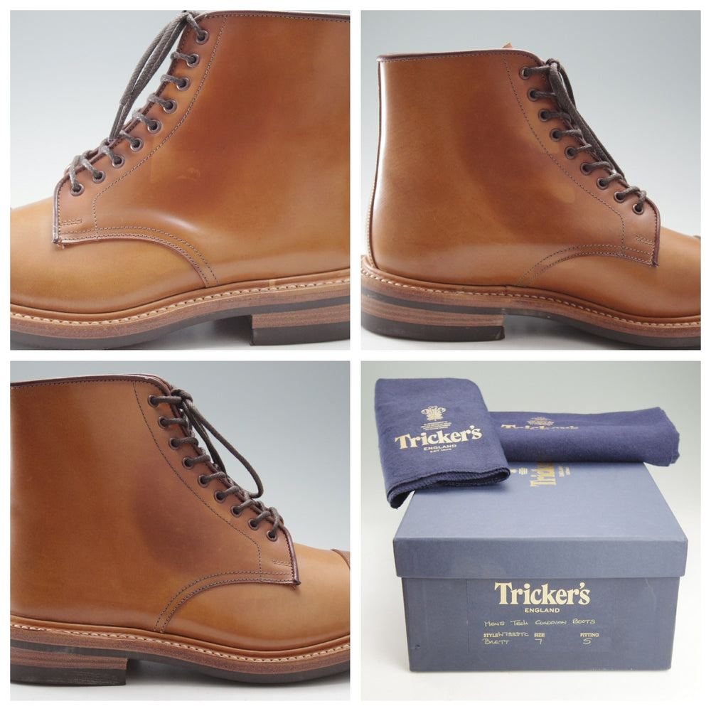 未使用★トリッカーズ SIZE 7【現行定価17万円以上★茶系コードバン/ダイナイトソール/BRETT】カントリーブーツ/TECH/Tricker's★o217