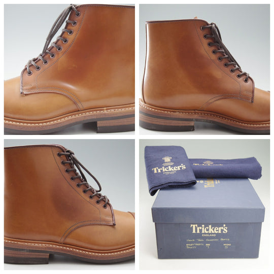 未使用★トリッカーズ SIZE 7【現行定価17万円以上★茶系コードバン/ダイナイトソール/BRETT】カントリーブーツ/TECH/Tricker's★o217