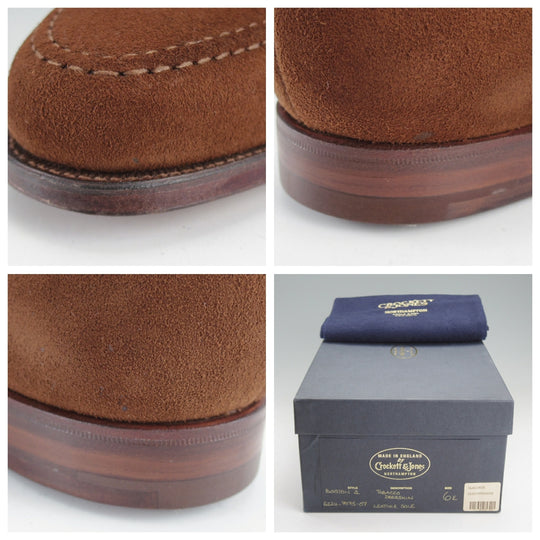 未使用★クロケット&ジョーンズ 6E【貴重★ディアスキン(鹿革)仕様のBOSTON 2/ボストン2】376ラスト/ローファー/茶/Crockett&Jones★o275