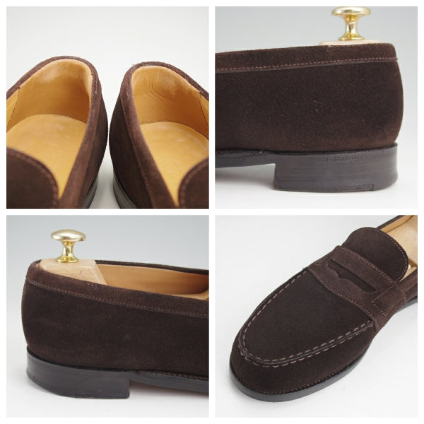 極上★J.M.ウエストン 4.5C【定価￥156,200-★コインローファー/180】82ラスト/スエード/濃茶/メンズ/Weston/ウェストン★n695