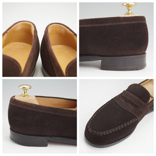 極上★J.M.ウエストン 4.5C【定価￥156,200-★コインローファー/180】82ラスト/スエード/濃茶/メンズ/Weston/ウェストン★n695