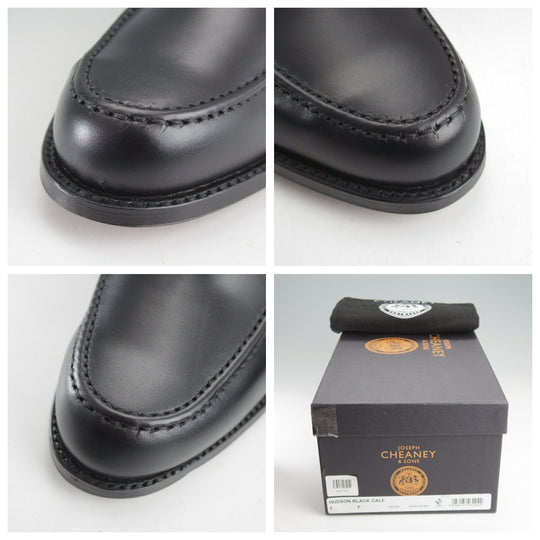 未使用★(英)チーニー 7F【定価￥94,600-★HUDSON/ハドソン】5203ラスト/コインローファー/カーフ/黒/メンズ/CHEANEY★o709