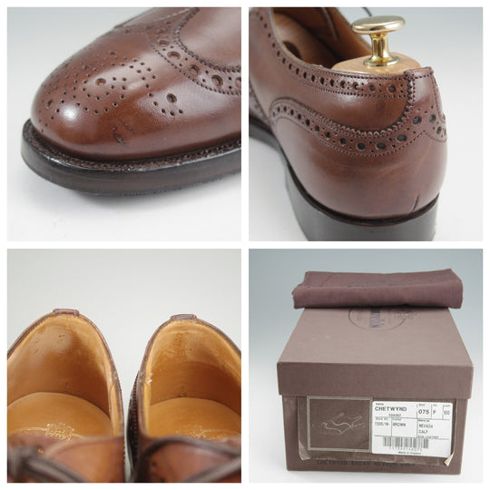 極上★チャーチ 75F/UK7.5【現行定価￥203,500-★100ラスト/CHETWYND/チェットウインド】フルブローグ/カーフ/濃茶/Church's★p231