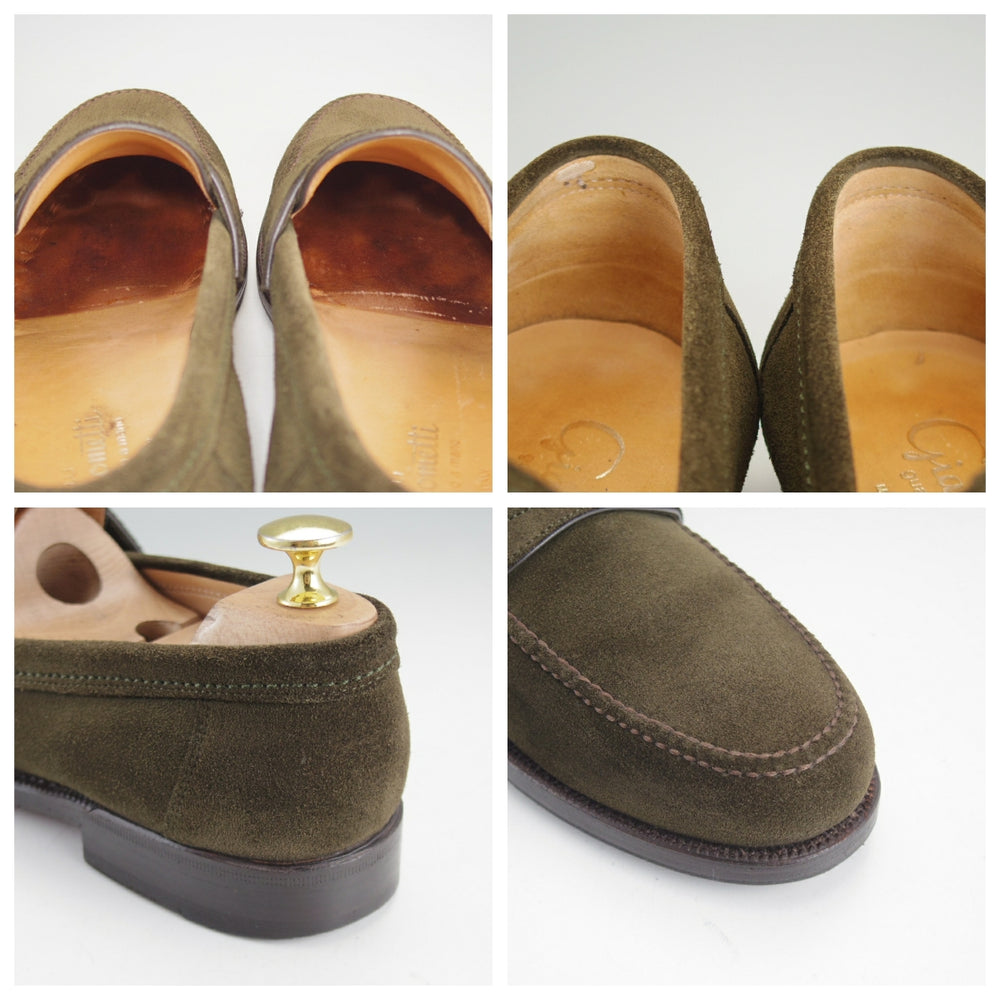 ★(伊)F.LLIジャコメッティ SIZE 40【定価￥103,400-★コインローファー/FG257】スエード/オリーブ/メンズ/Giacometti★p319
