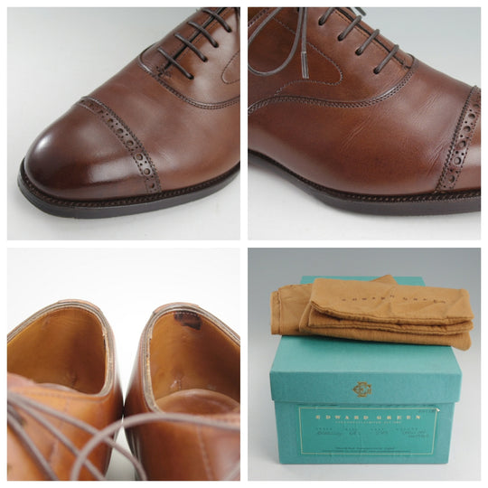 極上★エドワードグリーン 6E【現行定価￥257,400-★BERKELEY/202ラスト】バークレー/パンチドキャップトゥ/濃茶/EDWARD GREEN★o735