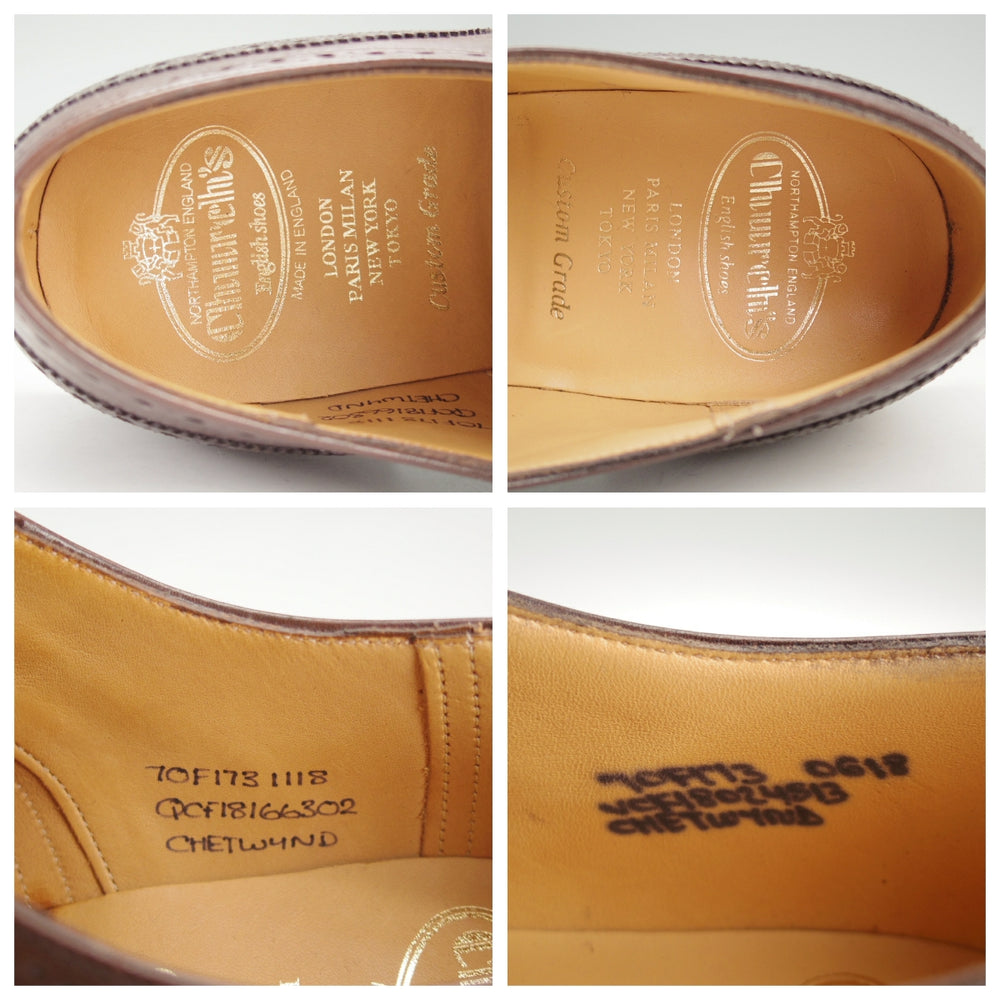 未使用★チャーチ 70F/UK7【定価￥181,500-★チェットウィンド/CHETWYND】173ラスト/フルブローグ/カーフ/濃茶/メンズ/Church's★o057