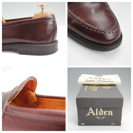 極上★オールデン 8D【現行定価20万円以上★コードバン仕様/SHIPS別注/986】ヴァンラスト/バンラスト/コインローファー/赤茶/ALDEN★n767