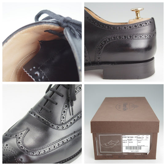 極上★チャーチ 85F/UK8.5【現行定価￥181,500-★チェットウィンド/CHETWYND】173ラスト/フルブローグ/カーフ/黒/メンズ/Church's★o046