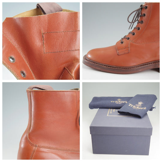 ほぼ未使用★トリッカーズ SIZE 7.5【現行定価14万円以上★ス―パーブーツ/BURFORD同系モデル】M9047/カーフ/茶/メンズ/Tricker's★p550