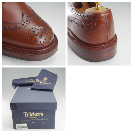 極上★トリッカーズ SIZE 7【定価￥132,000-★ダイナイトソール/BOURTON/マロンアンティーク】バートン/M5633/カーフ/茶/Tricker's★o686