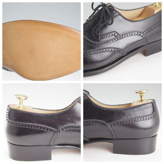 未使用★(伊)タニノクリスチー SIZE 6.5【貴重★デッドストック品/フルブローグ】カーフ/黒/メンズ/TANINO CRISCI★o816
