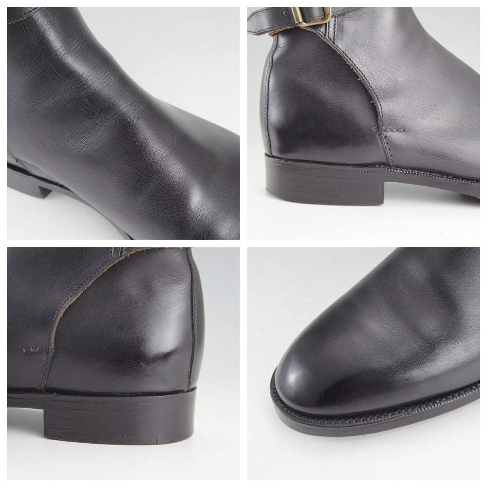 極上★(英)シュナイダーブーツ SIZE 7.5【定価￥198,000-★STRAP JODHPUR BOOTS/ジョッパーブーツ】52ラスト/黒/SCHNIEDER BOOTS★p417