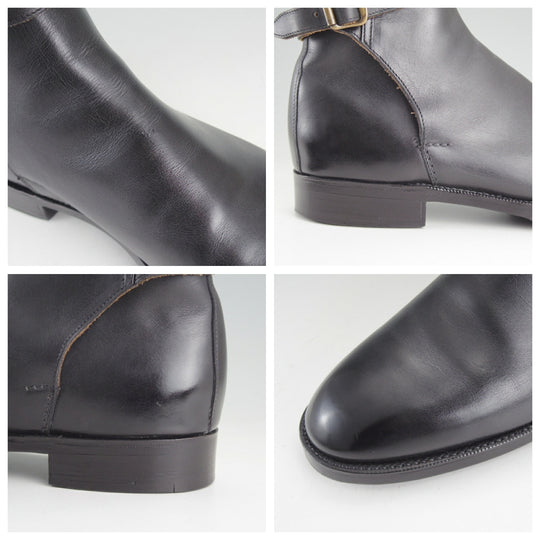 極上★(英)シュナイダーブーツ SIZE 7.5【定価￥198,000-★STRAP JODHPUR BOOTS/ジョッパーブーツ】52ラスト/黒/SCHNIEDER BOOTS★p417