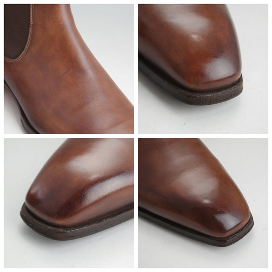 極上★(伊)サントーニ SIZE 7.5【★サイドゴアブーツ/濃茶】カーフ/メンズ/Santoni★o448