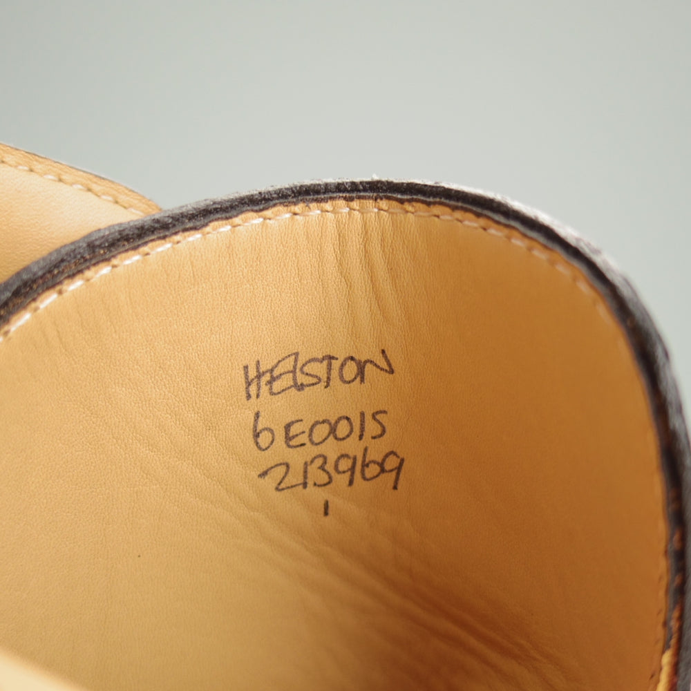 未使用★ジョンロブ 6E【定価￥224,400-★HELSTON/レースアップブーツ】0015ラスト/シボ革/RUSSET/赤茶/メンズ/JOHN LOBB★n904