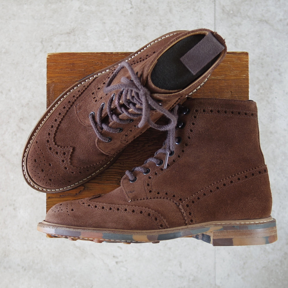 美品★チャーチ 70G/UK7【ダイナイトソール仕様★GRINDALE/レースアップブーツ】133ラスト/スエード/SIGAR/濃茶/メンズ/Church's★n894