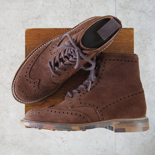 美品★チャーチ 70G/UK7【ダイナイトソール仕様★GRINDALE/レースアップブーツ】133ラスト/スエード/SIGAR/濃茶/メンズ/Church's★n894