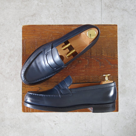 極上★J.M.ウエストン(レディース) 3C【現行定価￥156,200-★純正ツリー付/コインローファー/180】82ラスト/紺/Weston/ウェストン★n897