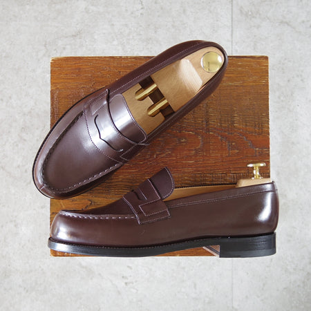 極美品★J.M.ウエストン 5D【定価￥156,200-★180/コインローファー】41ラスト/ボックスカーフ/濃茶/メンズ/Weston/ウェストン★n902