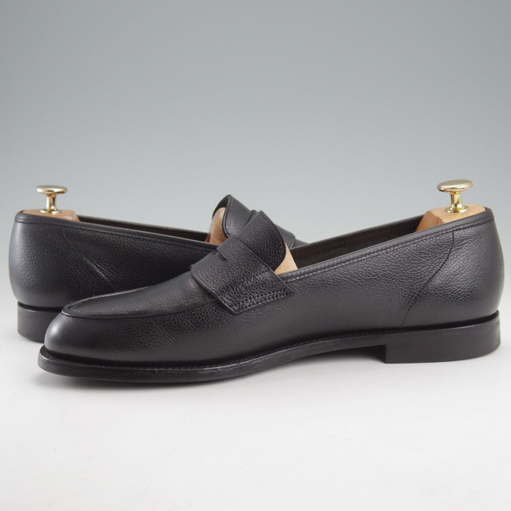 美品★クロケット&ジョーンズ 8.5E【定価￥121,000-★RICHMOND 2/376ラスト】コインローファー/シボ革/黒/メンズ/Crockett&Jones★n891